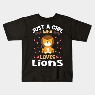 Just a Girl who loves Lions Gift Kids T-Shirt